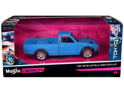 1973 Datsun 620 Pickup Truck Blue "Tokyo Mod" "Maisto Design" Series 1/24 Diecast Model Car by Maisto