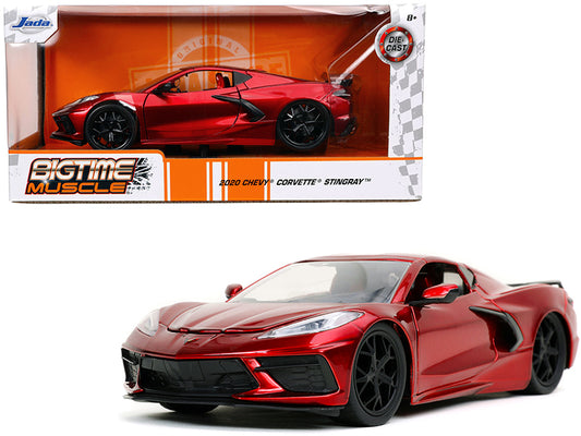 2020 Chevrolet Corvette Stingray C8 Candy Red "Bigtime Muscle" 1/24 Diecast Model Car by Jada