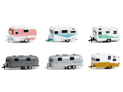 "Hitched Homes" 6 piece Travel Trailers Set Series 14 1/64 Diecast Models by Greenlight