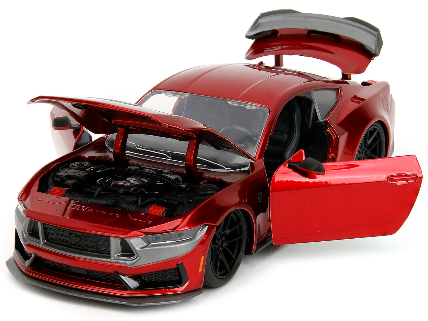 2024 Ford Mustang Dark House Candy Red with Gray Hood "Bigtime Muscle" Series 1/24 Diecast Model Car by Jada