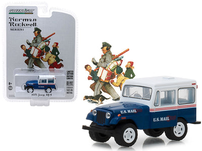 1971 Jeep DJ-5 Blue with White Top U.S. Mail "Norman Rockwell Delivery Vehicles" Series 1 1/64 Diecast Model Car by Greenlight