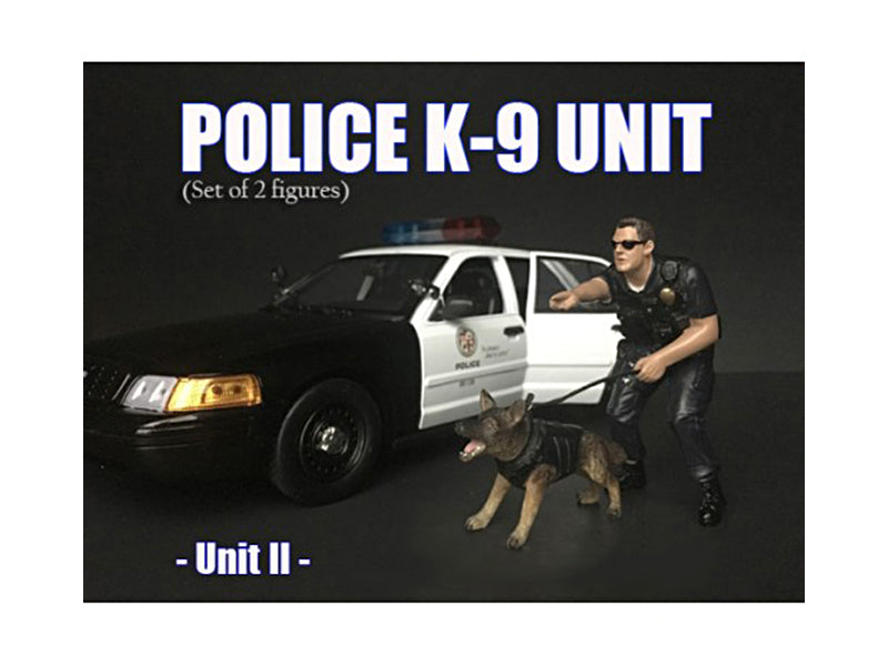 Police Officer Figure with K9 Dog Unit II for 1/24 Scale Models by American Diorama