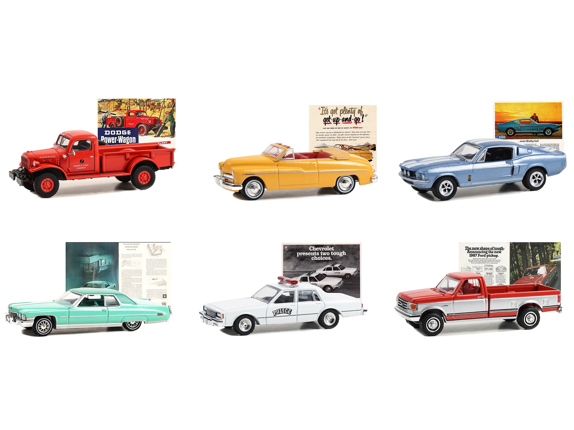 "Vintage Ad Cars" Set of 6 pieces Series 9 1/64 Diecast Model Cars by Greenlight