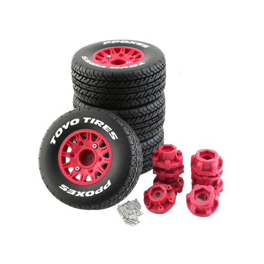 SpeedTek RC 46/113 Un-Mounted Non-Belted On Road Tires (4) (Red) (12-Spoke)