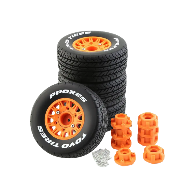 SpeedTek RC 46/113 Un-Mounted Non-Belted On Road Tires (4) (Orange) (12-Spoke)