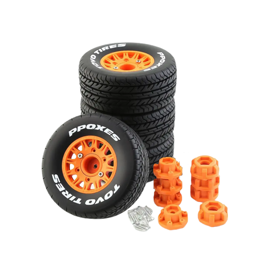 SpeedTek RC 46/113 Un-Mounted Non-Belted On Road Tires (4) (Orange) (12-Spoke)