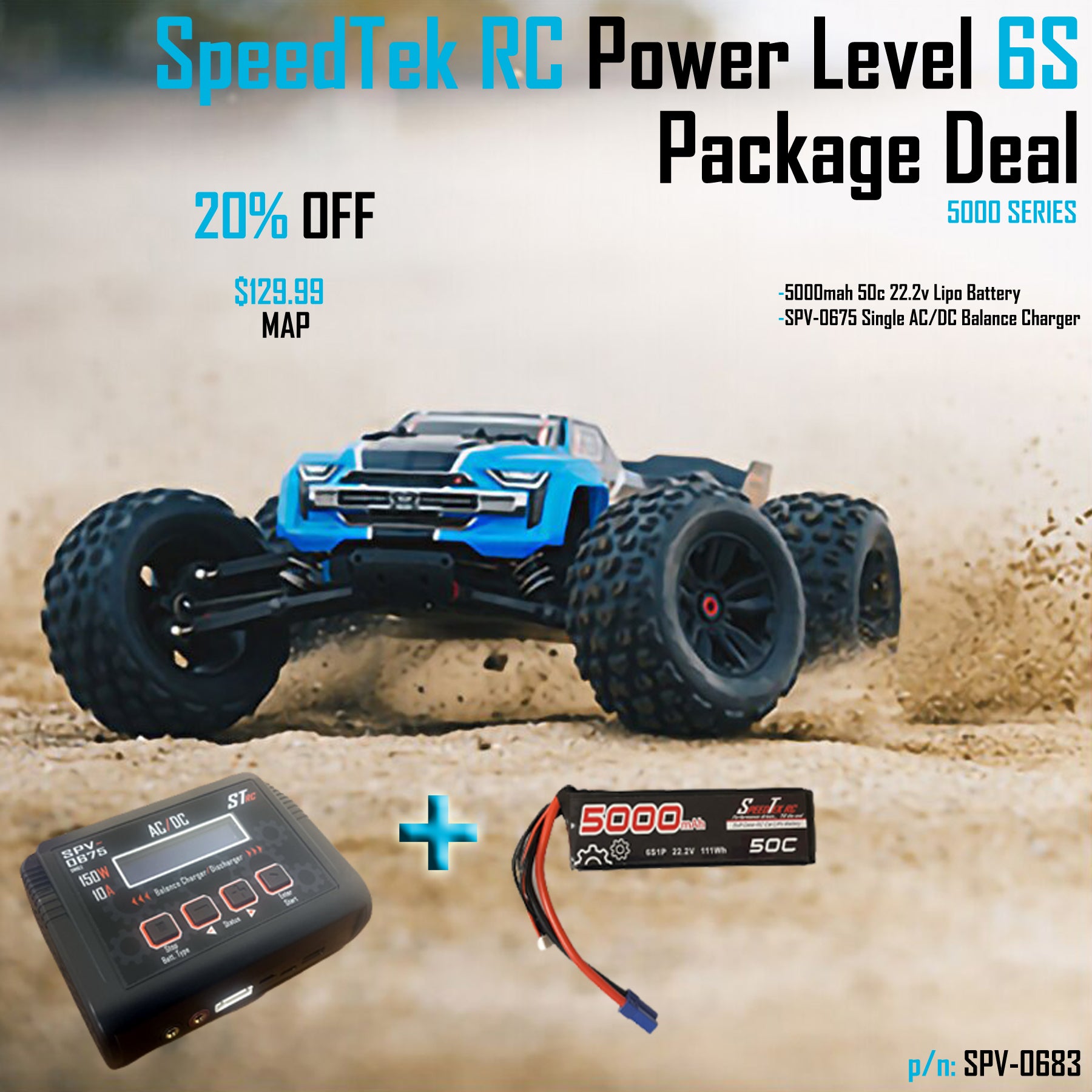 SpeedTek RC Power Level 6S Package Deal (5000 Series)