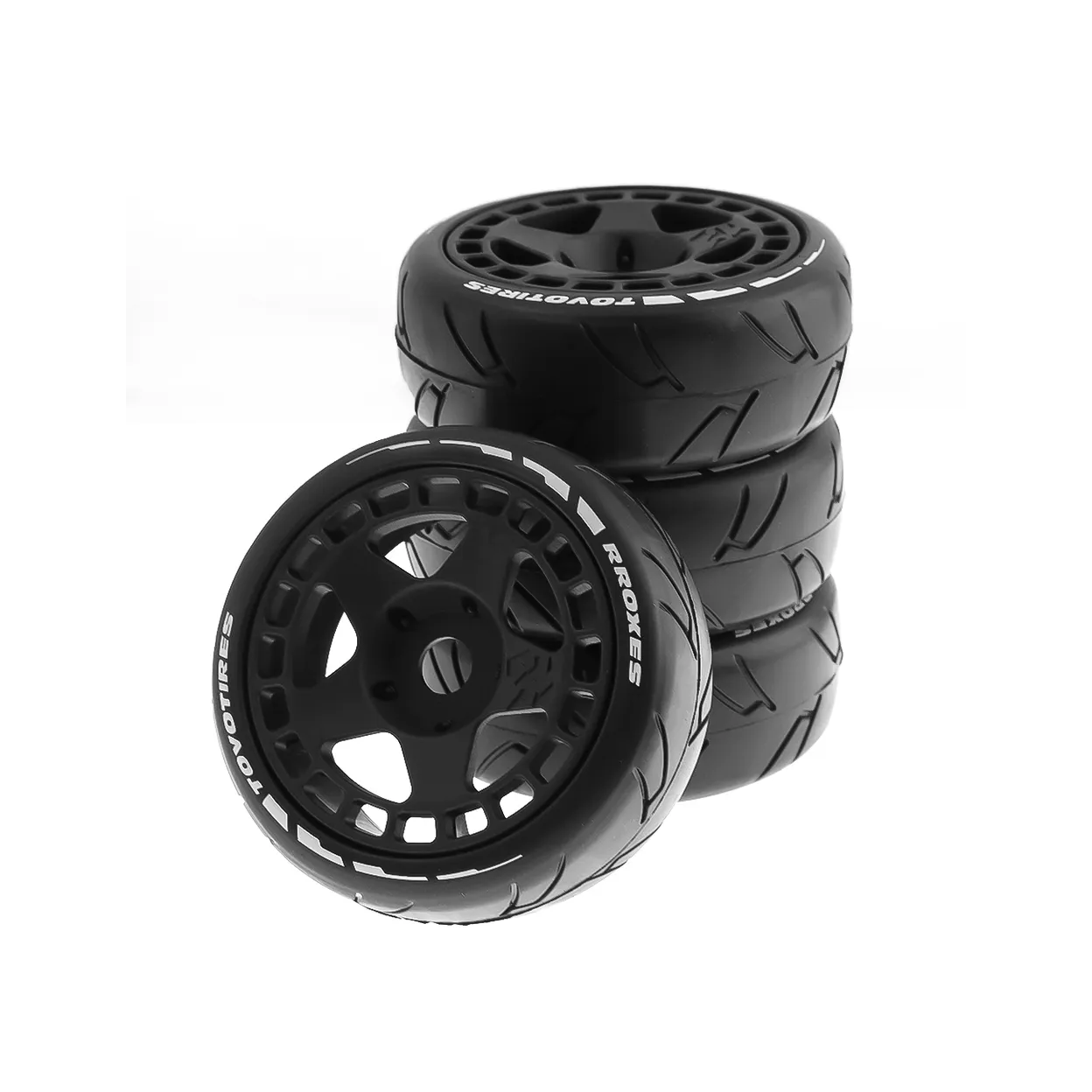 SpeedTek RC 40/105 Un-Mounted Non-Belted On Road Tires (4) (Black) (5-Spoke)