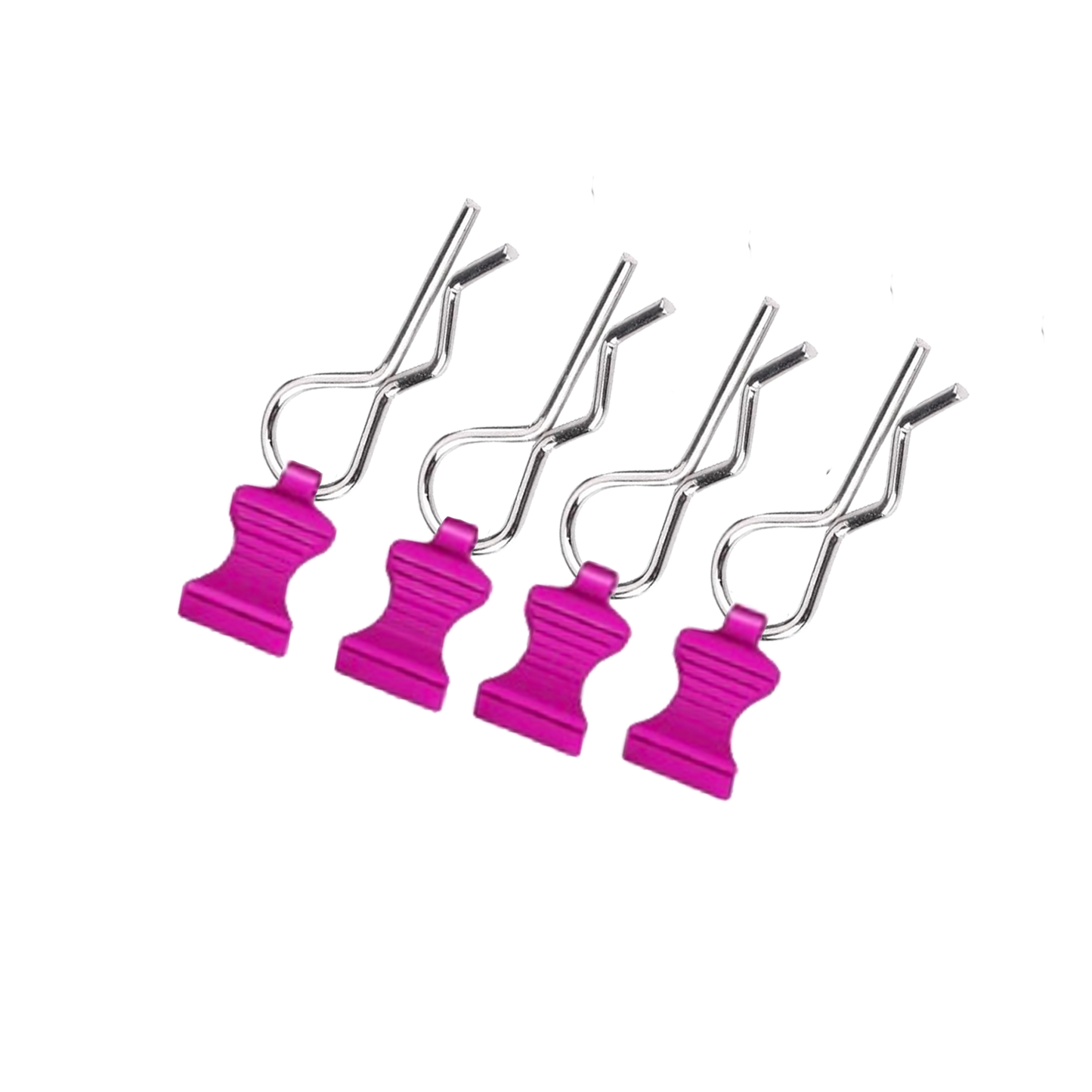 SpeedTek RC CNC Aluminum EZ Pulls With Body Clips (4) (Pink) for all 1/7 & 1/6