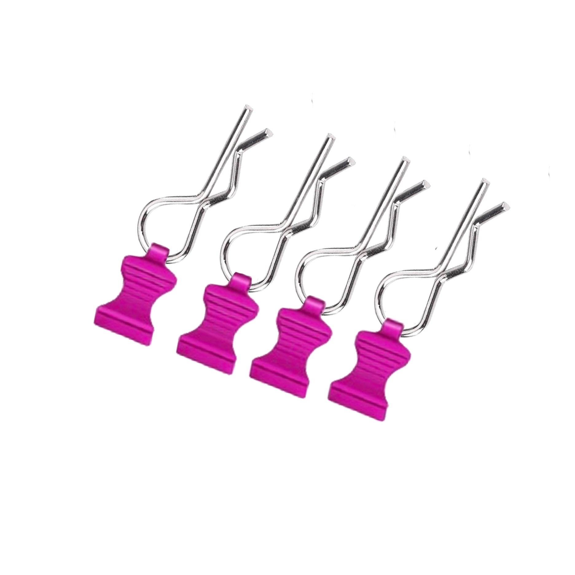 SpeedTek RC CNC Aluminum EZ Pulls With Body Clips (4) (Pink) for all 1/7 & 1/6