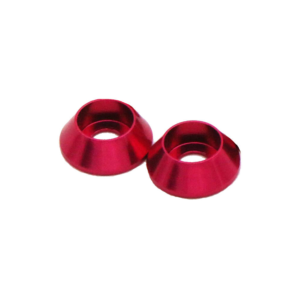 SpeedTek RC Aluminum Red M3 Large Conical Gaskets (2)