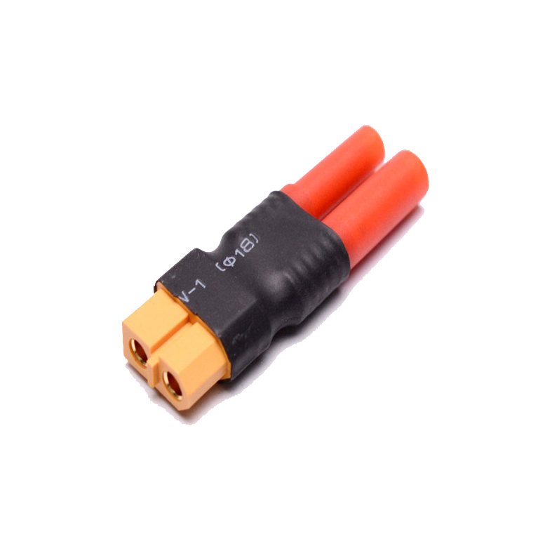 SpeedTek RC Male Banana 4.0 to Female XT60 Wireless Connector