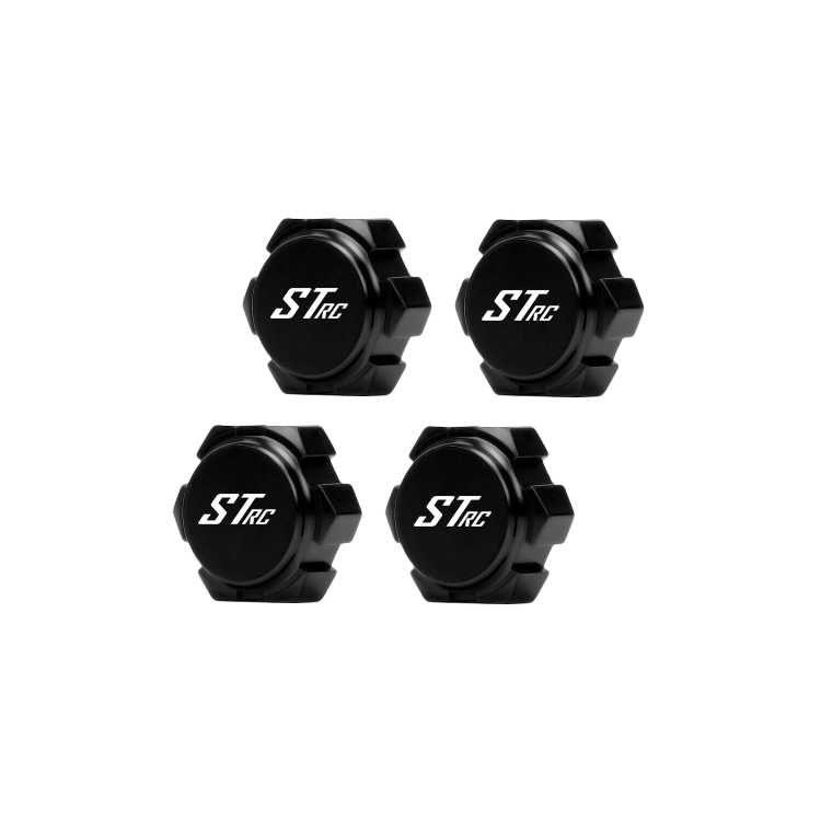 SpeedTek RC CNC Aluminum 17mm Hex Shielded Wheel Nuts (4) (Black)