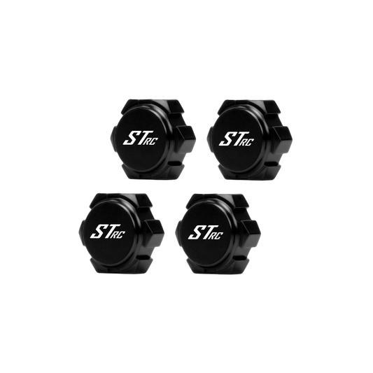 SpeedTek RC CNC Aluminum 17mm Hex Shielded Wheel Nuts (4) (Black)