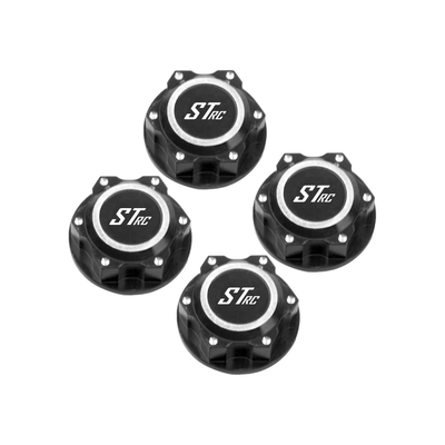 SpeedTek RC CNC Aluminum 24mm Hex Shielded Wheel Nuts (4) (Black) for Arrma 1/5
