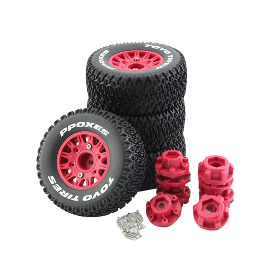 SpeedTek RC 46/113 Un-Mounted Non-Belted Off Road Tires (4) (Red) (12-Spoke)