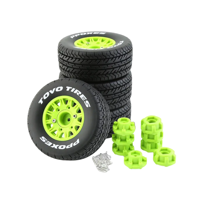 SpeedTek RC 46/113 Un-Mounted Non-Belted On Road Tires (4) (Green) (12-Spoke)