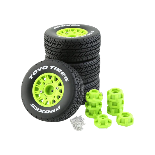 SpeedTek RC 46/113 Un-Mounted Non-Belted On Road Tires (4) (Green) (12-Spoke)