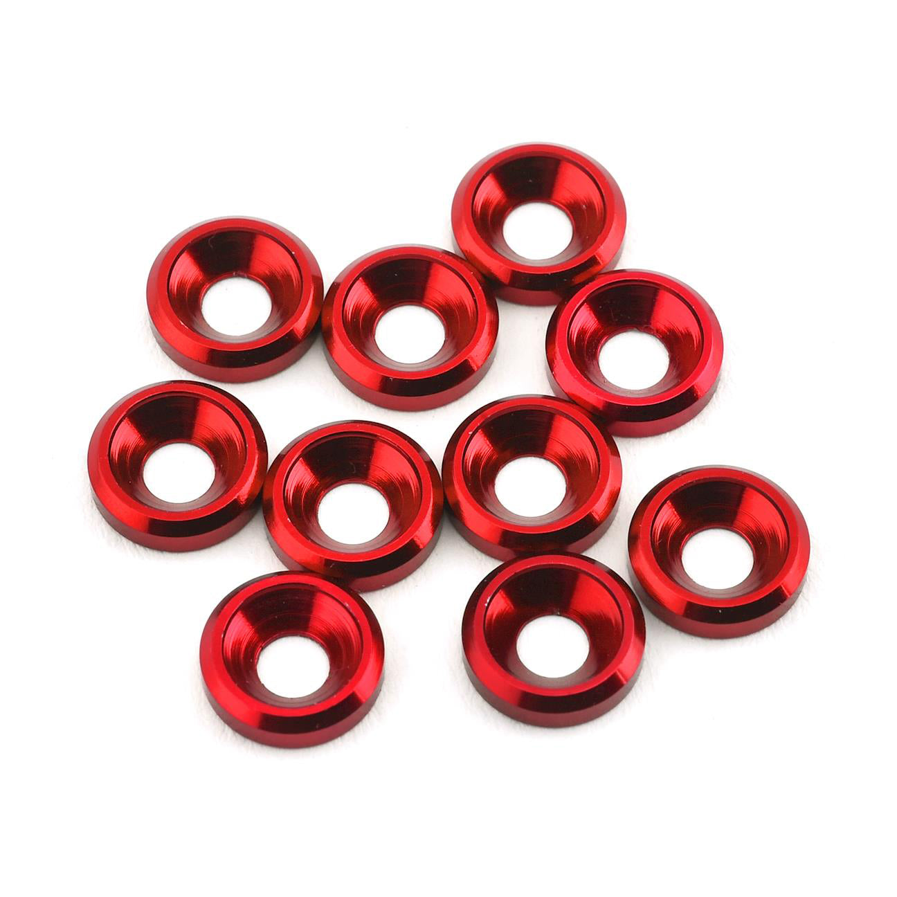 SpeedTek RC Aluminum Red Flat M3 Head High Load Spacers (10)