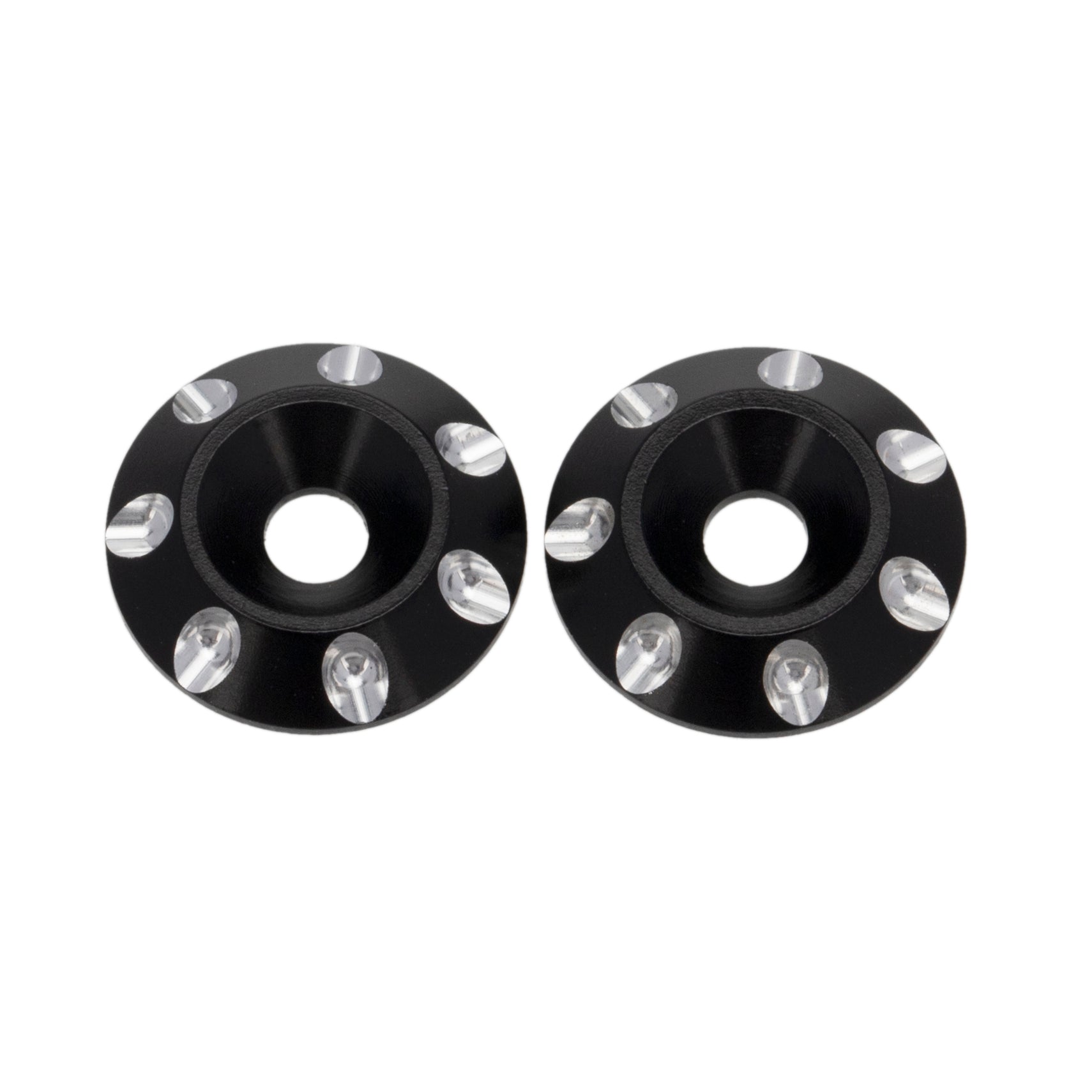 SpeedTek RC Black Aluminum Medium Wing Buttons (2)