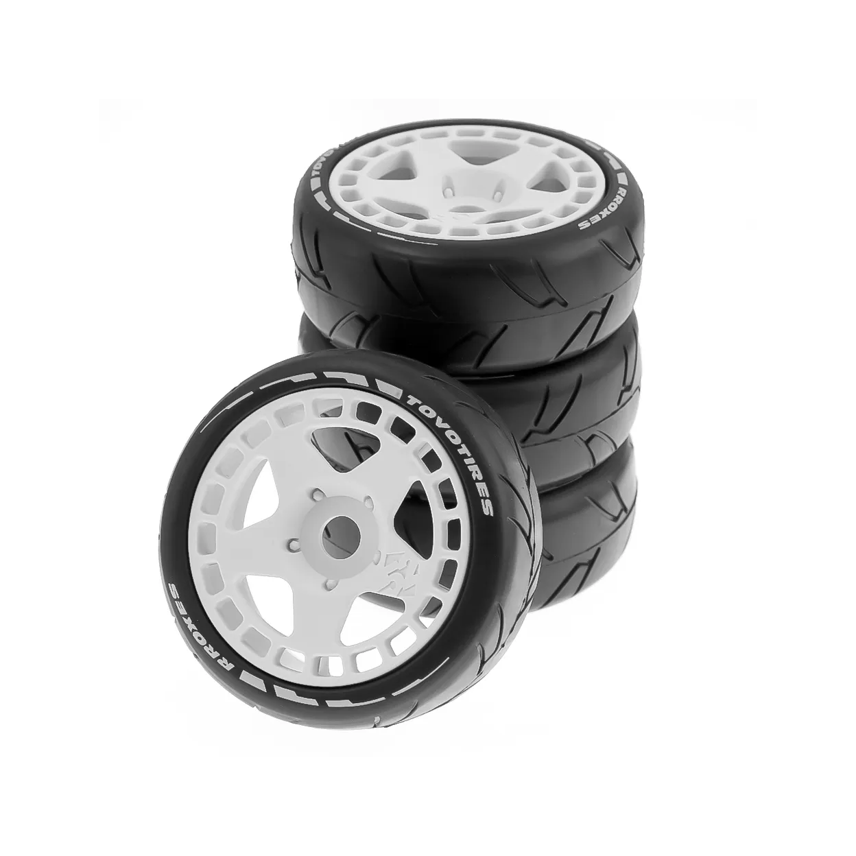 SpeedTek RC 40/105 Un-Mounted Non-Belted On Road Tires (4) (White) (5-Spoke)