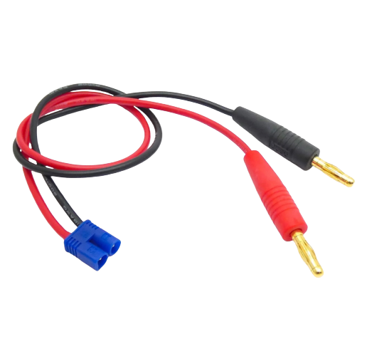 SpeedTek RC Heavy Duty EC2 Charge Lead (Male EC2 To 4mm Banana Plugs)