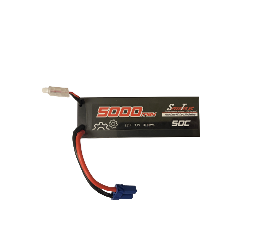 SpeedTek RC 2S 7.4V 5000mAh 50C Hard Case Lipo Battery Pack w/ EC5 Connector