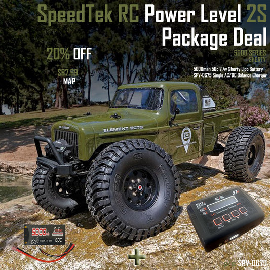 SpeedTek RC Power Level 2S Package Deal (5000 Series) (Shorty)