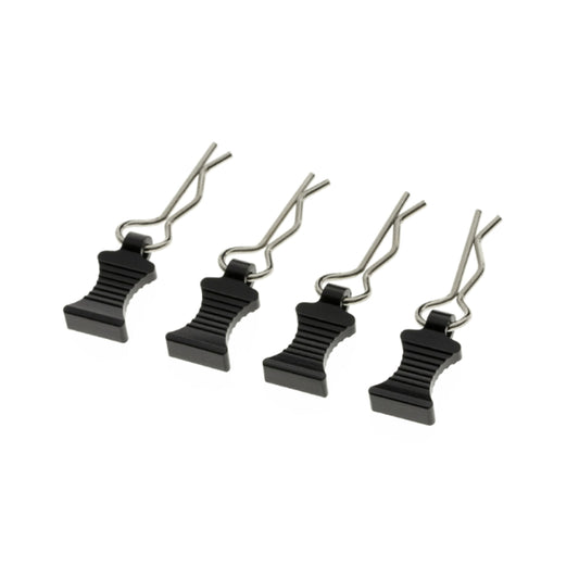 SpeedTek RC CNC Aluminum EZ Pull 1/10 & 1/8 RC Car Body Clips (4) (Black)