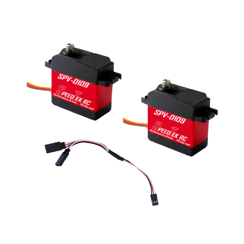 SpeedTek RC 400+oz Steel Gear Servo 2 pack w/ Y-Harness (1 Set)