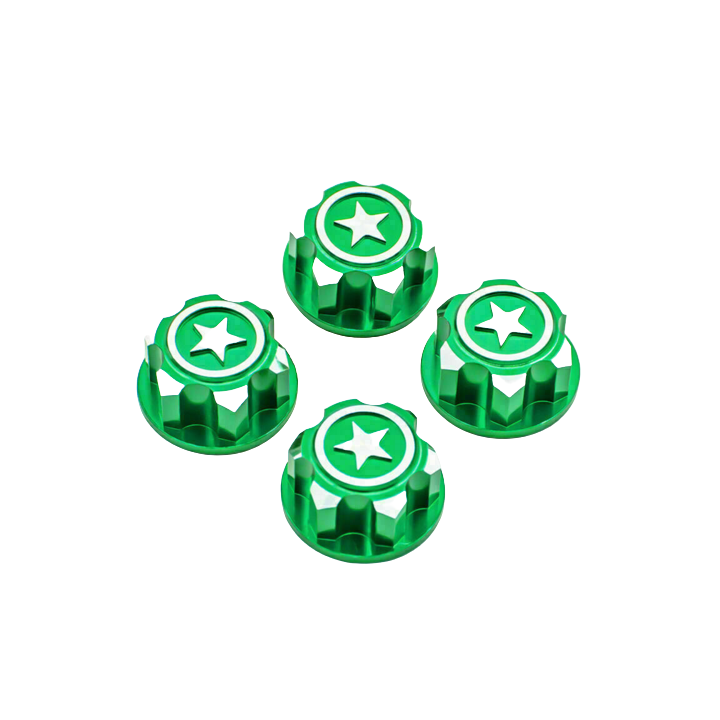 SpeedTek RC CNC Aluminum Serrated 17mm Hex Wheel Nuts (Green) for X-Maxx & XRT