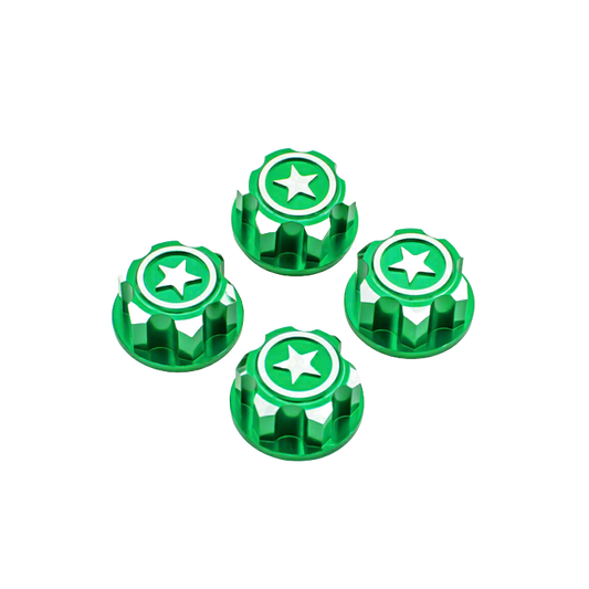 SpeedTek RC CNC Aluminum Serrated 17mm Hex Wheel Nuts (Green) for X-Maxx & XRT