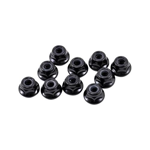 SpeedTek RC M4 Flanged Lock Nuts (10) (Black)