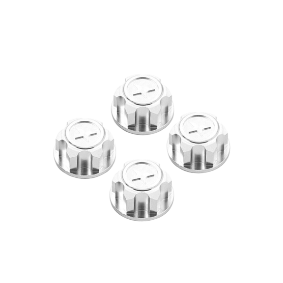 SpeedTek RC CNC Aluminum Serrated 17mm Hex Wheel Nuts (Silver) for X-Maxx & XRT