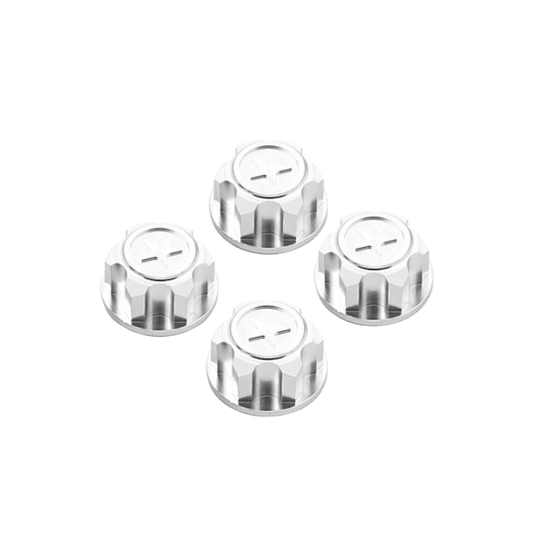 SpeedTek RC CNC Aluminum Serrated 17mm Hex Wheel Nuts (Silver) for X-Maxx & XRT