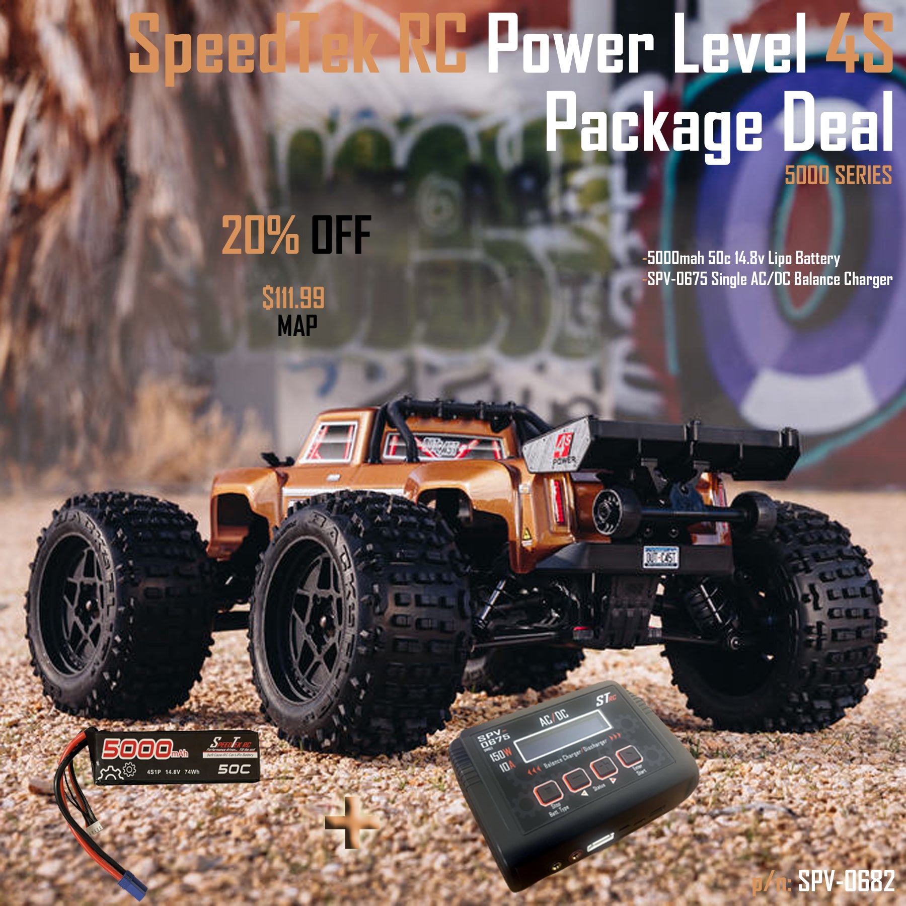 SpeedTek RC Power Level 4S Package Deal (5000 Series)