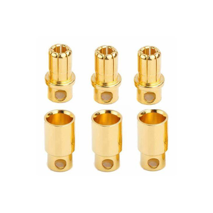 SpeedTek RC 8.0mm High Current Bullet Connector Trio Set (3 Male/3 Female)