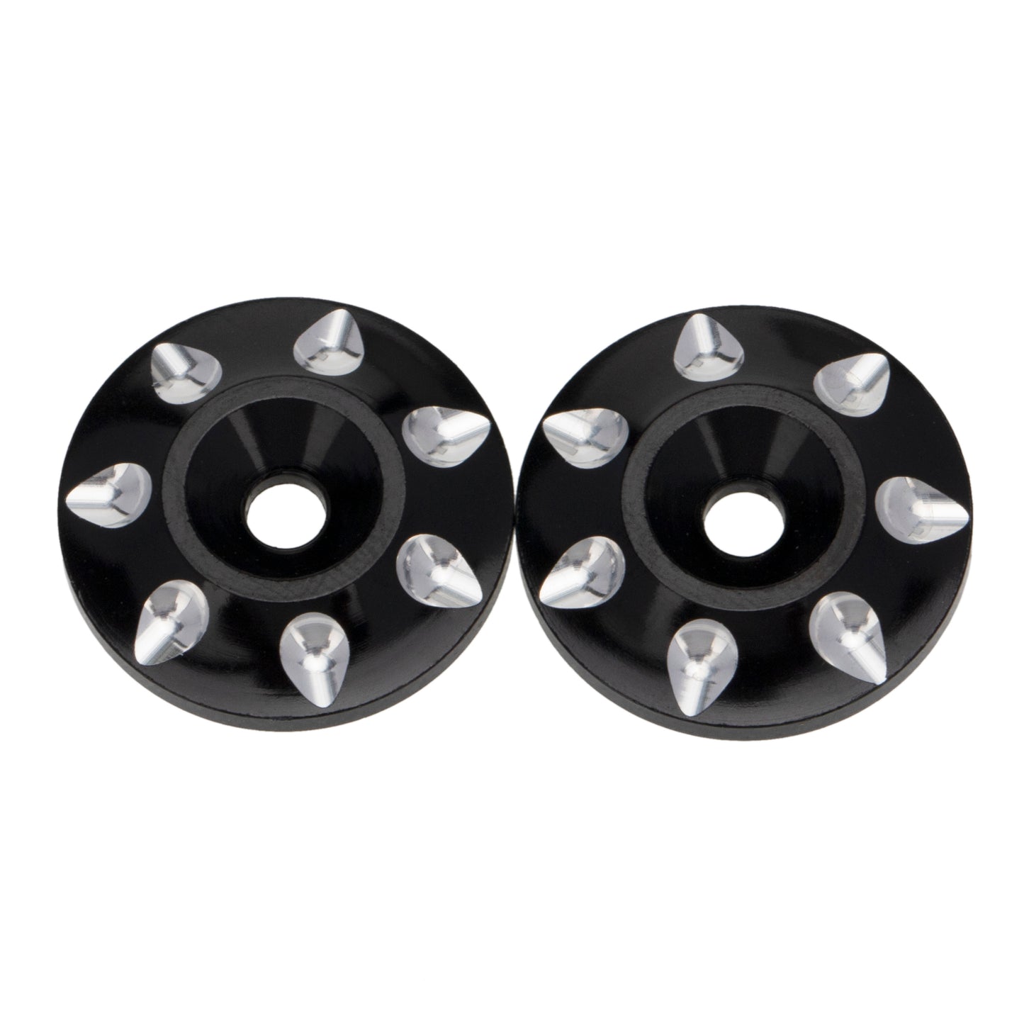 SpeedTek RC Black Aluminum Large Wing Buttons (2)