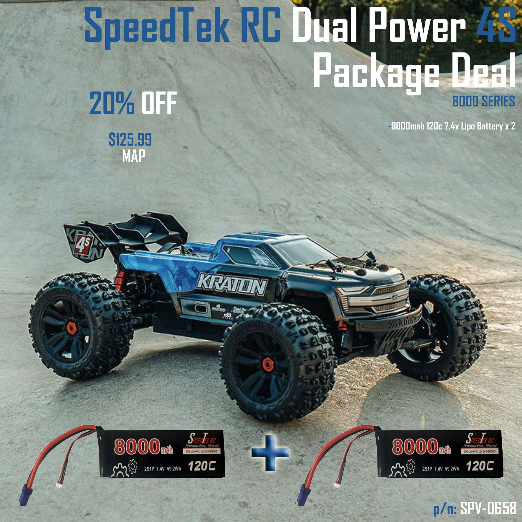 SpeedTek RC Dual Power 4S Package Deal (8000 Series)