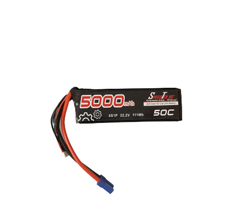 SpeedTek RC 6S 22.2V 5000mAh 50C Soft Case Lipo Battery Pack w/ EC5