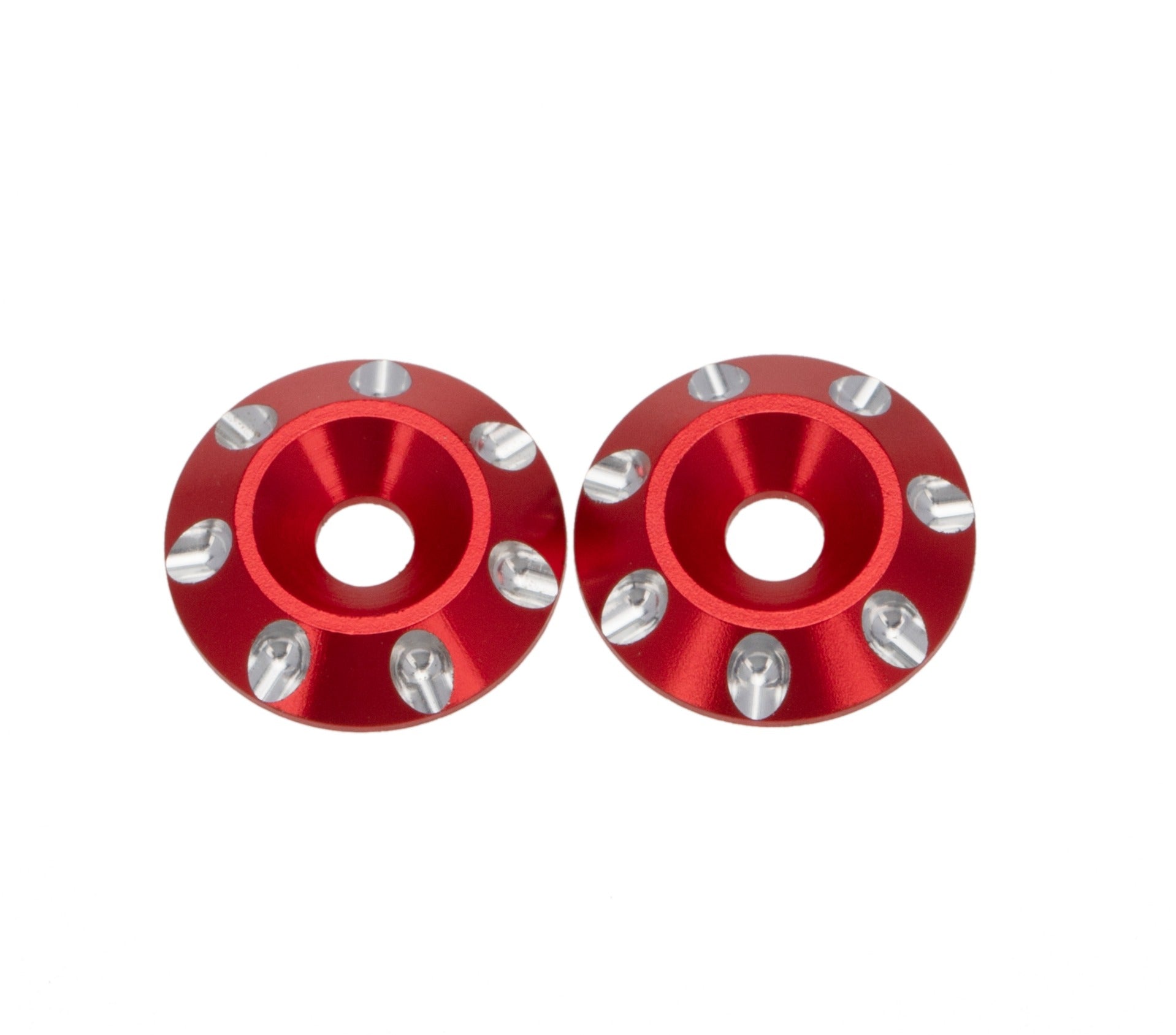 SpeedTek RC Red Aluminum Medium Wing Buttons (2)