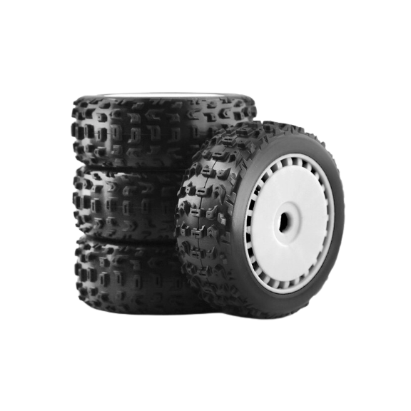 SpeedTek RC 43/116 Un-Mounted Non-Belted Off Road Tires (4) (White) (Dish)