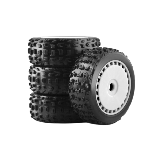 SpeedTek RC 43/116 Un-Mounted Non-Belted Off Road Tires (4) (White) (Dish)