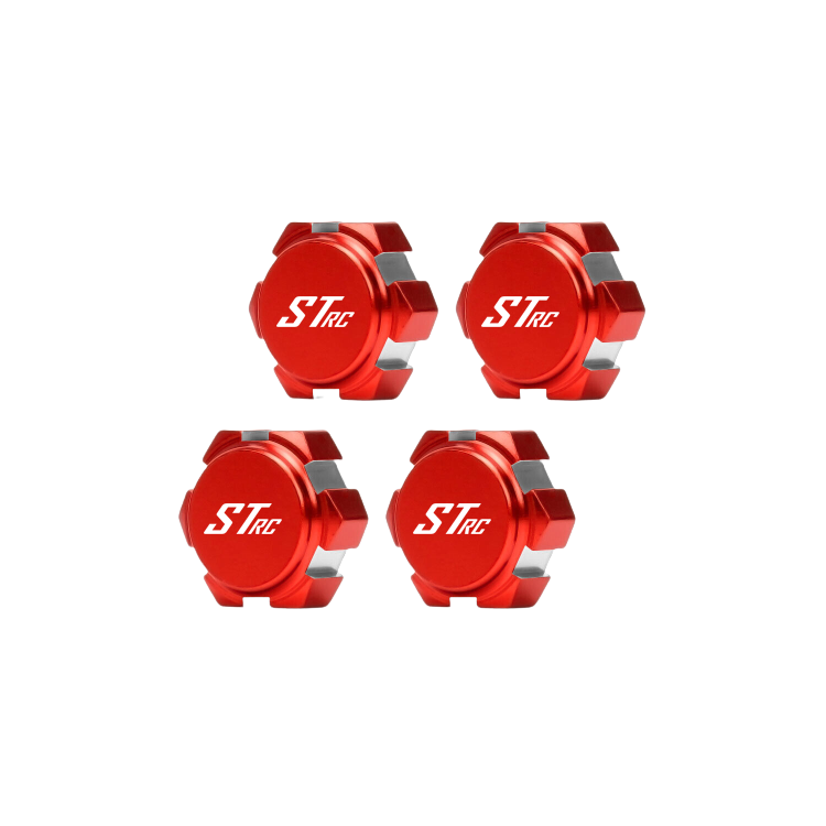 SpeedTek RC CNC Aluminum 17mm Hex Shielded Wheel Nuts (4) (Red)