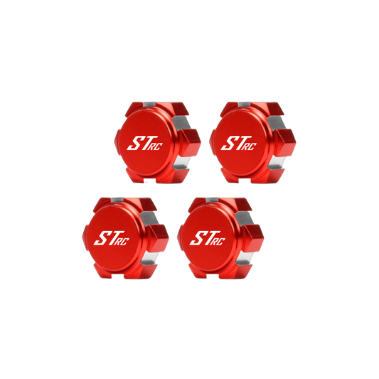 SpeedTek RC CNC Aluminum 17mm Hex Shielded Wheel Nuts (4) (Red)