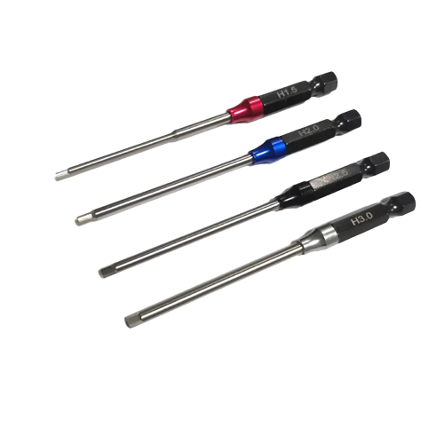 SpeedTek RC Hex Driver Power Tool Tip Set (Metric) (4) (1.5, 2.0, 2.5 & 3.0mm)