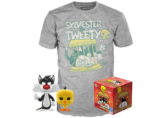 Funko POP! Tees Sylvester and Tweety [Flocked] with Size XL T-Shirt Exclusive Collectors Box
