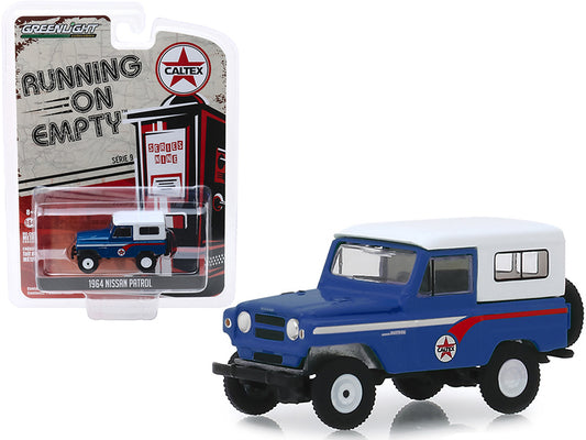 1964 Nissan Patrol Blue with White Top "Caltex" "Running on Empty" Series 9 1/64 Diecast Model Car by Greenlight