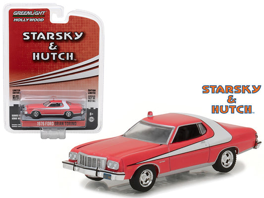 1976 Ford Gran Torino Red with White Stripe "Starsky and Hutch" (1975-1979) TV Series "Hollywood Series" Release 18 1/64 Diecast Model Car by Greenlight