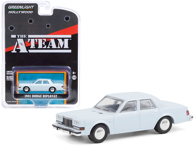 1981 Dodge Diplomat Light Blue "The A-Team" (1983-1987) TV Series "Hollywood Special Edition" 1/64 Diecast Model Car by Greenlight